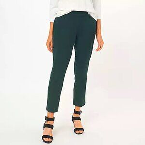 New Susan Graver Milano Knit Pull-On Slim Leg Ankle Green Pants Size 3X Petite